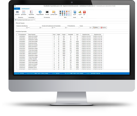 Sistema para laboratório de análises clínicas com interfaceamento